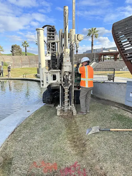 Groundwater remediation services with limited access equipment